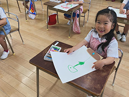 ここまで描けたよと見せてくれました